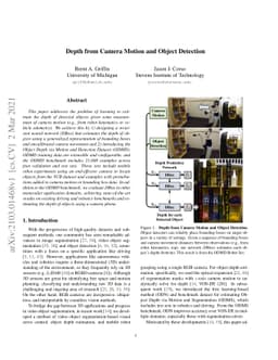 Depth from Camera Motion and Object Detection