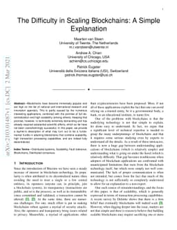The Difficulty in Scaling Blockchains: A Simple Explanation
