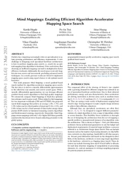 Mind Mappings: Enabling Efficient Algorithm-Accelerator Mapping Space
  Search