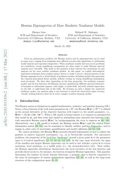 Hessian Eigenspectra of More Realistic Nonlinear Models