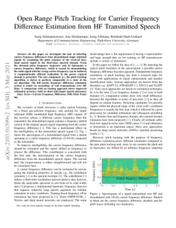 Open Range Pitch Tracking for Carrier Frequency Difference Estimation
  from HF Transmitted Speech