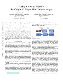 Using CNNs to Identify the Origin of Finger Vein Image