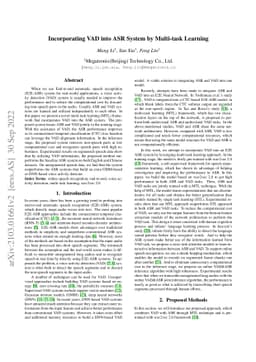 Incorporating VAD into ASR System by Multi-task Learning