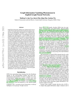 Graph Information Vanishing Phenomenon inImplicit Graph Neural Networks