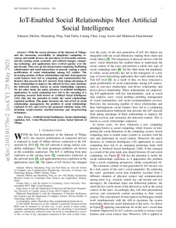 IoT-Enabled Social Relationships Meet Artificial Social Intelligence