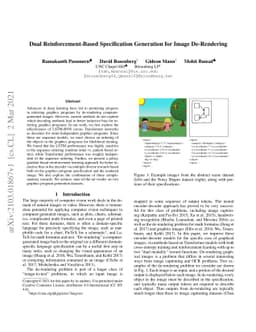 Dual Reinforcement-Based Specification Generation for Image De-Rendering