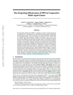 The Surprising Effectiveness of PPO in Cooperative, Multi-Agent Games