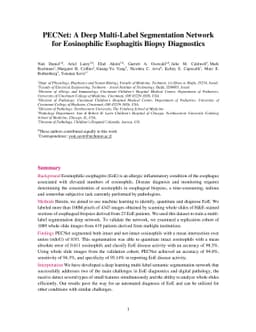 PECNet: A Deep Multi-Label Segmentation Network for Eosinophilic
  Esophagitis Biopsy Diagnostics