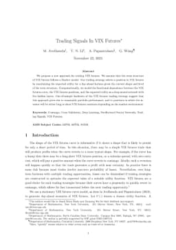 Trading Signals In VIX Futures