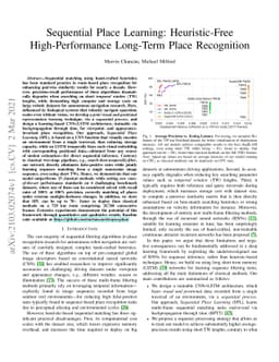 Sequential Place Learning: Heuristic-Free High-Performance Long-Term
  Place Recognition