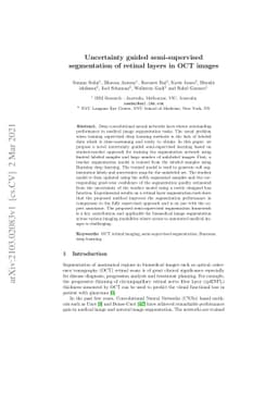 Uncertainty guided semi-supervised segmentation of retinal layers in OCT
  images