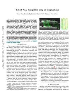 Robust Place Recognition using an Imaging Lidar