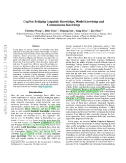 CogNet: Bridging Linguistic Knowledge, World Knowledge and Commonsense
  Knowledge