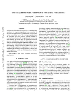 Two-Stage Framework for Seasonal Time Series Forecasting