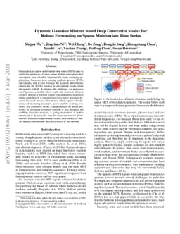Dynamic Gaussian Mixture based Deep Generative Model For Robust
  Forecasting on Sparse Multivariate Time Series