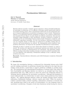 Parsimonious Inference