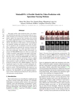 MotionRNN: A Flexible Model for Video Prediction with Spacetime-Varying
  Motions