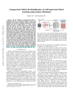 Unsupervised Vehicle Re-Identification via Self-supervised Metric
  Learning using Feature Dictionary