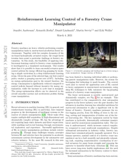 Reinforcement Learning Control of a Forestry Crane Manipulator