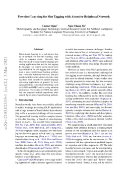 Few-shot Learning for Slot Tagging with Attentive Relational Network
