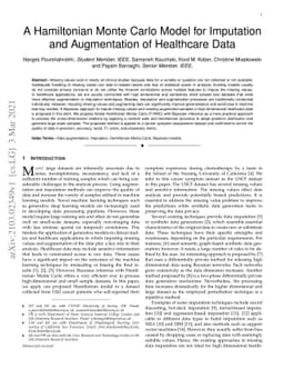 A Hamiltonian Monte Carlo Model for Imputation and Augmentation of
  Healthcare Data