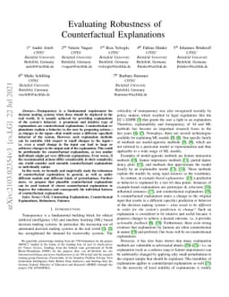 Evaluating Robustness of Counterfactual Explanations