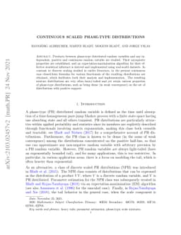 Continuous scaled phase-type distributions