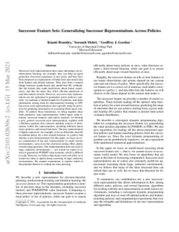 Successor Feature Sets: Generalizing Successor Representations Across
  Policies