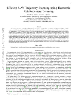 Efficient UAV Trajectory-Planning using Economic Reinforcement Learning