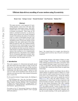 Efficient data-driven encoding of scene motion using Eccentricity