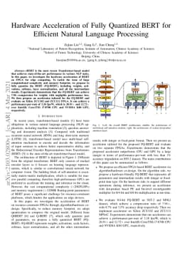Hardware Acceleration of Fully Quantized BERT for Efficient Natural
  Language Processing