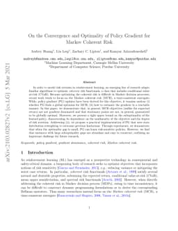On the Convergence and Optimality of Policy Gradient for Markov Coherent
  Risk