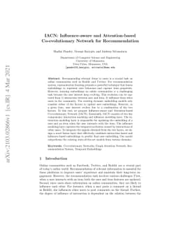 IACN: Influence-aware and Attention-based Co-evolutionary Network for
  Recommendation