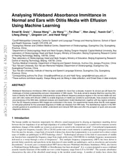 Analysing Wideband Absorbance Immittance in Normal and Ears with Otitis
  Media with Effusion Using Machine Learning