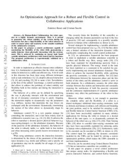 An Optimization Approach for a Robust and Flexible Control in
  Collaborative Applications