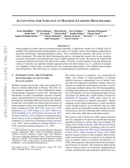 Accounting for Variance in Machine Learning Benchmarks