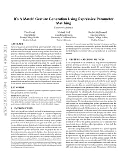 It's A Match! Gesture Generation Using Expressive Parameter Matching