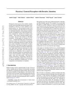 Perceiver: General Perception with Iterative Attention