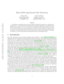 Better SGD using Second-order Momentum