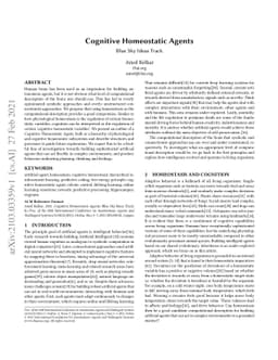 Cognitive Homeostatic Agents
