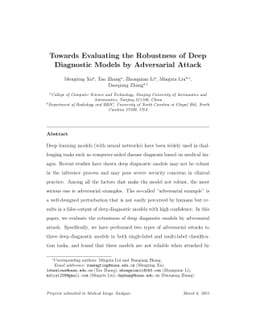 Towards Evaluating the Robustness of Deep Diagnostic Models by
  Adversarial Attack