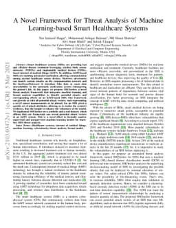 A Novel Framework for Threat Analysis of Machine Learning-based Smart
  Healthcare Systems