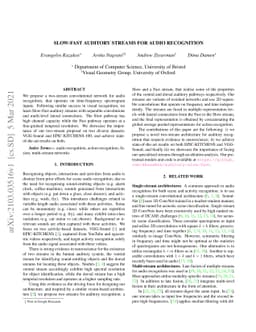 Slow-Fast Auditory Streams For Audio Recognition