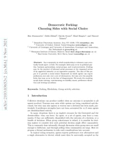 Democratic Forking: Choosing Sides with Social Choice