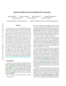 Real-time RGBD-based Extended Body Pose Estimation
