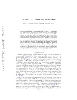 Greedy Causal Discovery is Geometric