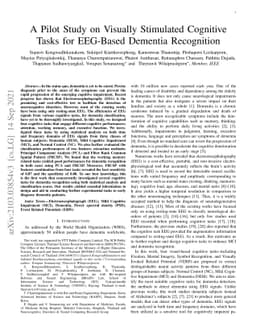 A Pilot Study on Visually Stimulated Cognitive Tasks for EEG-Based
  Dementia Recognition