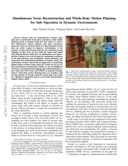 Simultaneous Scene Reconstruction and Whole-Body Motion Planning for
  Safe Operation in Dynamic Environments
