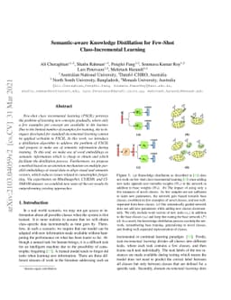 Semantic-aware Knowledge Distillation for Few-Shot Class-Incremental
  Learning