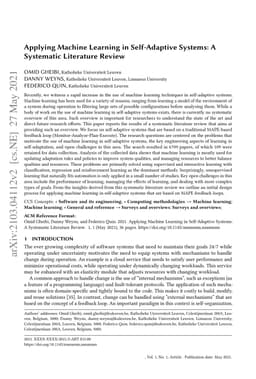 Applying Machine Learning in Self-Adaptive Systems: A Systematic
  Literature Review